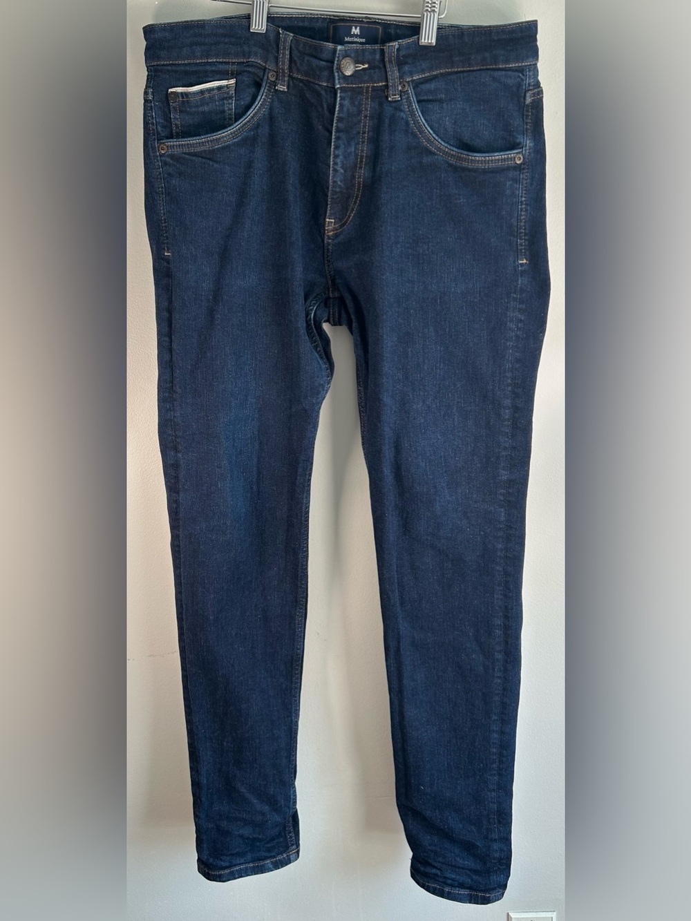 Matinique Men’s Jeans 34x33 MApete Denim Dark Wash Stretch Slim-Fit Selvedge